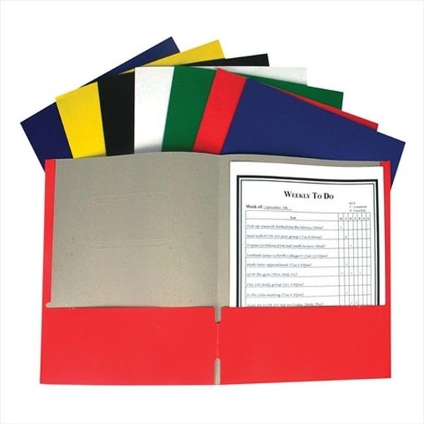 Officetop Recycled Two-Pocket Paper Portfolios  Assorted - Set of 100 Folders OF52013